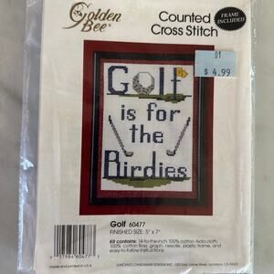 NIP Vintage Golf 60477 Golden Bee Cross Stitch